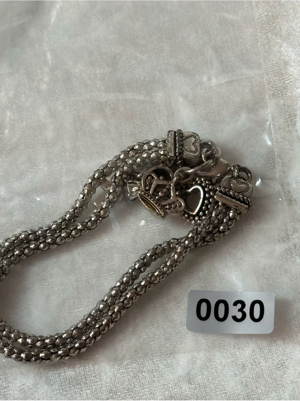 Daughter of the King Silver-Tone Heart, Crown & Cross Charm Bracelet Religious